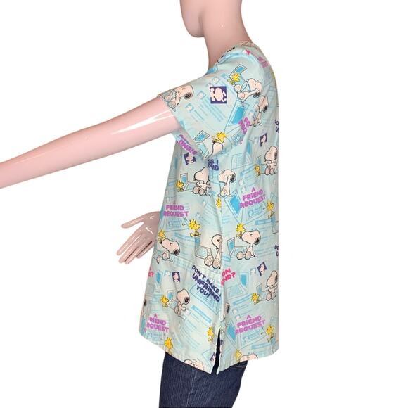 Peanuts Scrub Top Short sleeve two front pockets size S - Picture 3 of 8